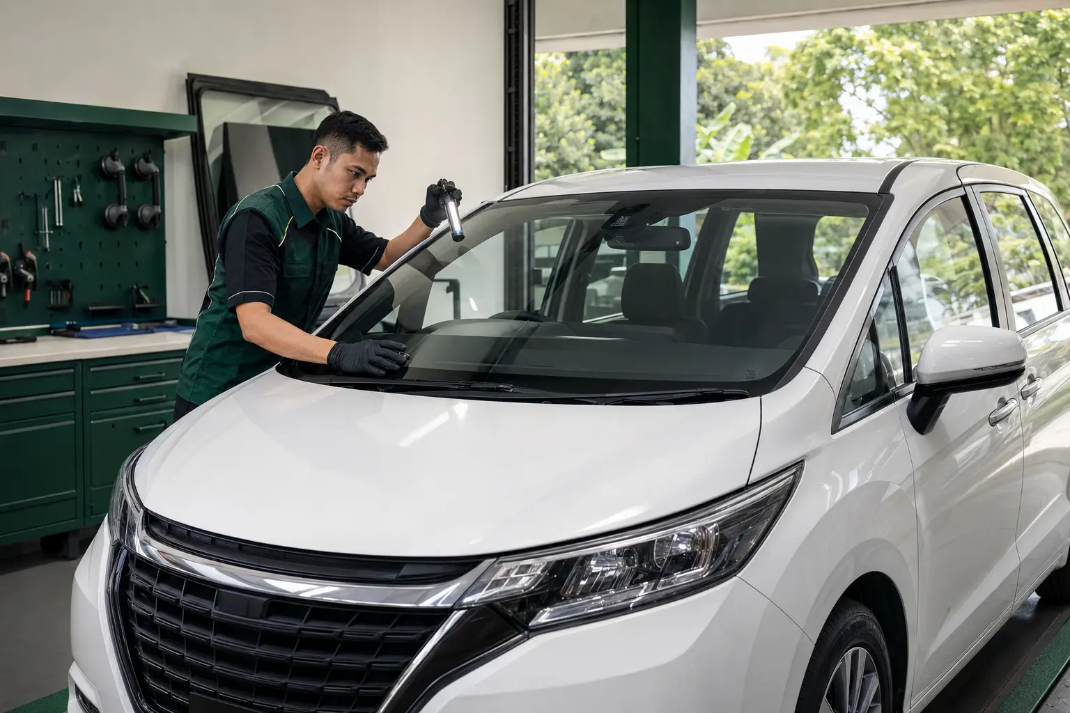 Ilustrasi Panduan Kaca Depan Innova Reborn Kualitas OEM