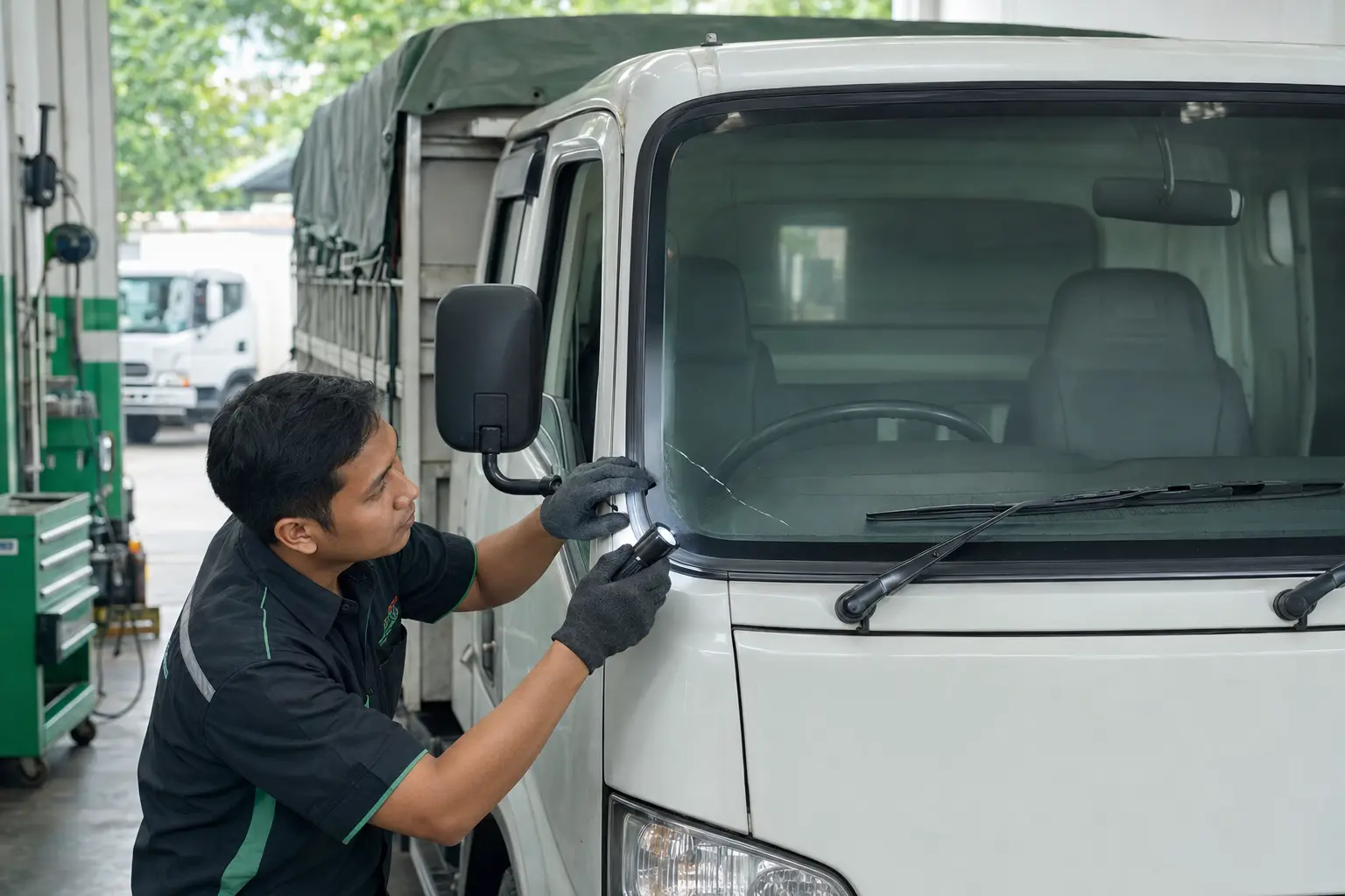 Ilustrasi Penyebab Kaca Truk Sering Retak dan Cara Mencegahnya